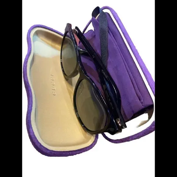 GUCCI GG0232SK 002 Black Grey/Square Mirrored lens Sunglasses New $495msrp - Picture 8 of 9